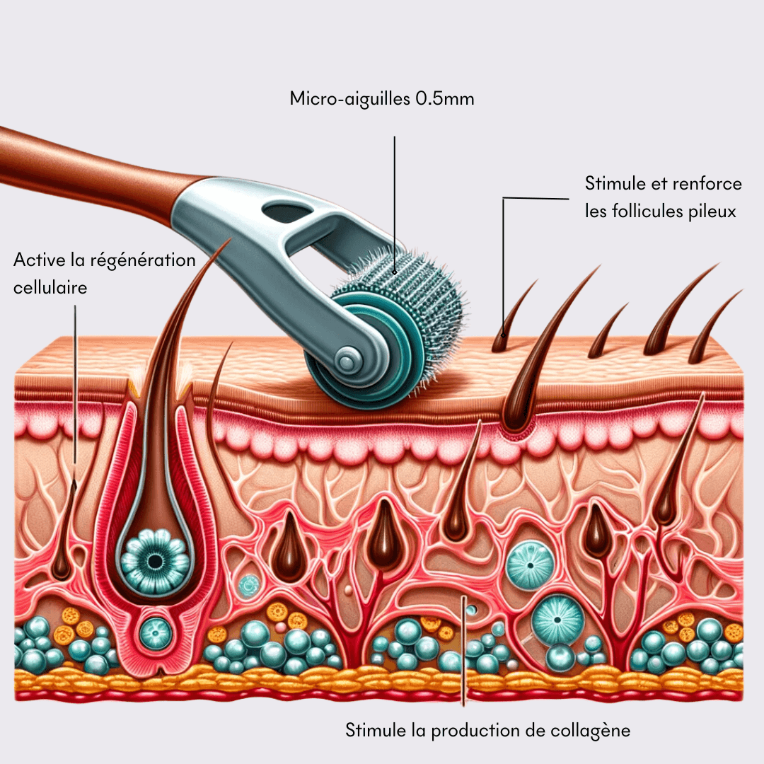 image anatomique illustrant les effets du microneedling